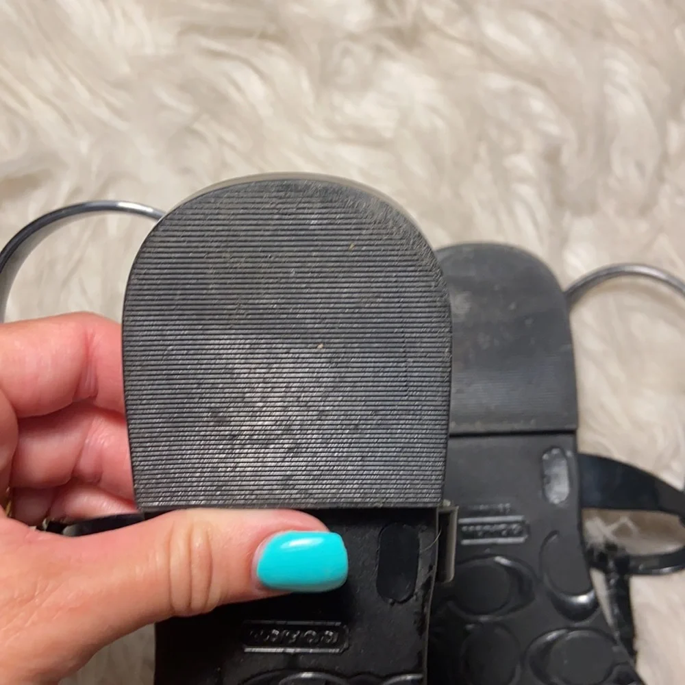 Coach Pansy Black Jelly Sandals Size 9B